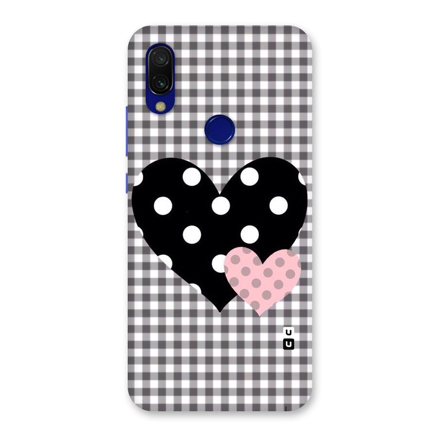 Polka Check Hearts Back Case for Redmi 7