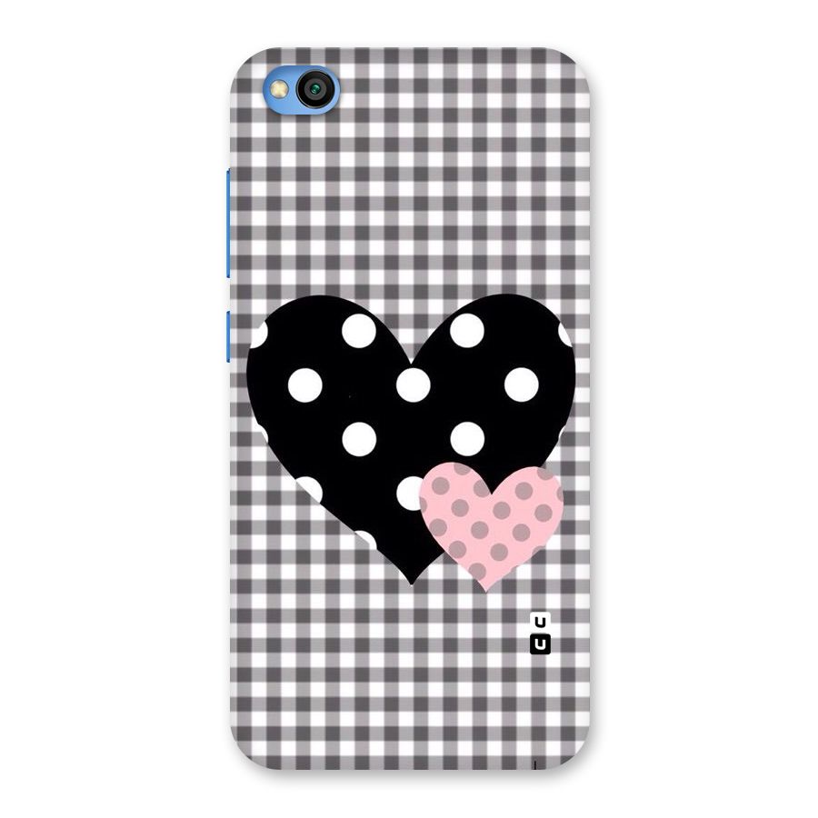 Polka Check Hearts Back Case for Redmi Go