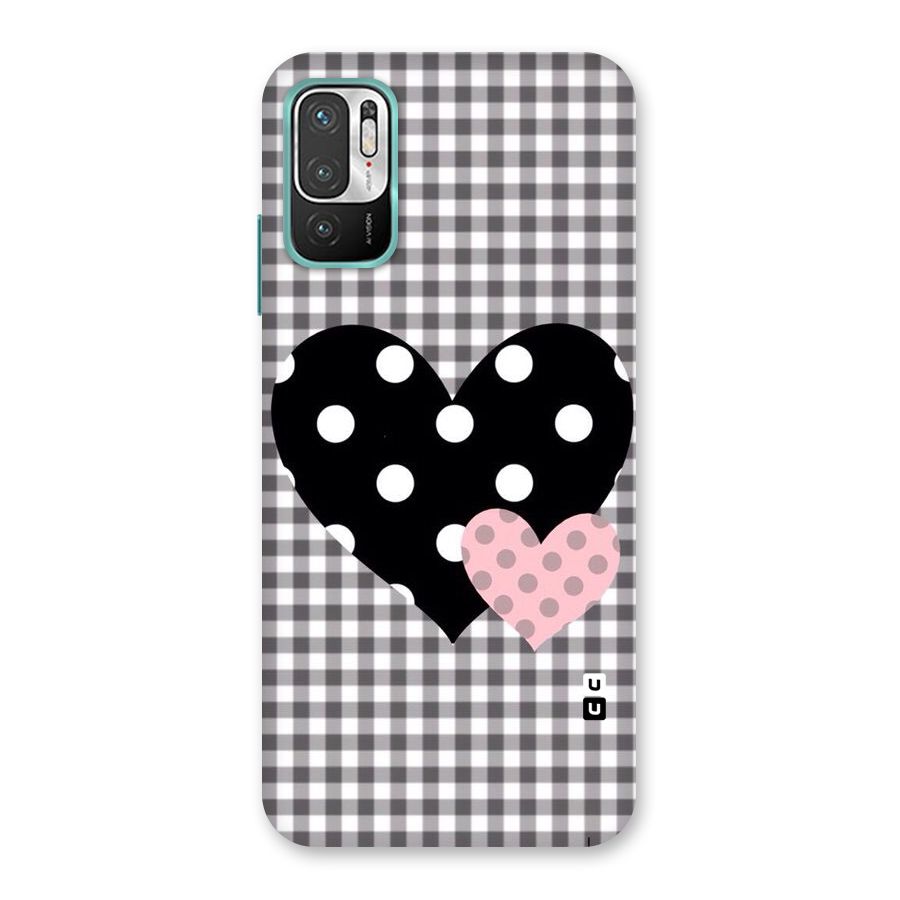 Polka Check Hearts Back Case for Redmi Note 10T 5G