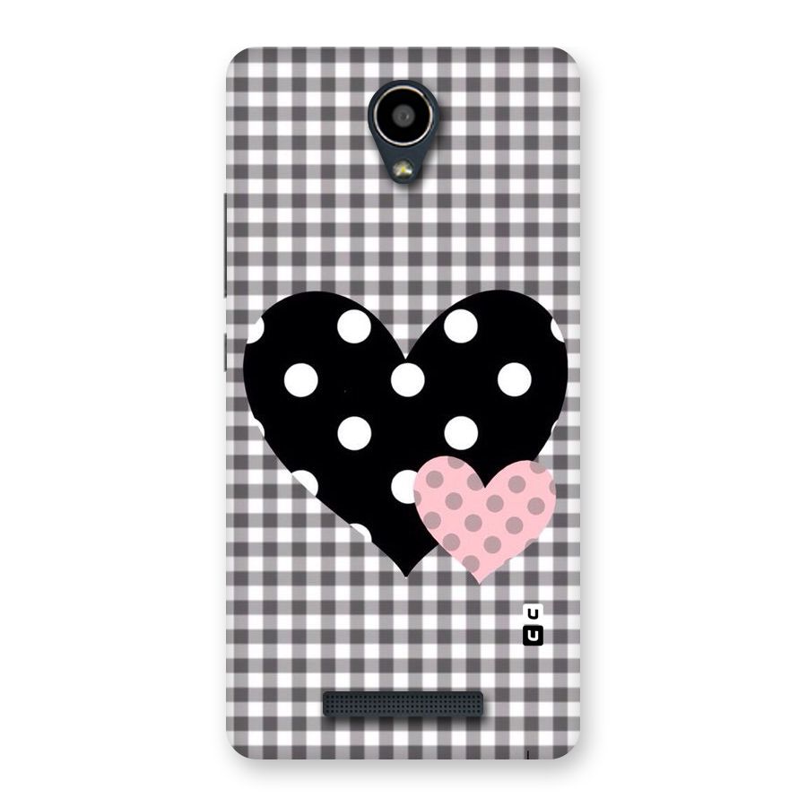 Polka Check Hearts Back Case for Redmi Note 2