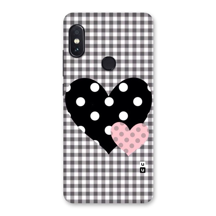 Polka Check Hearts Back Case for Redmi Note 5 Pro