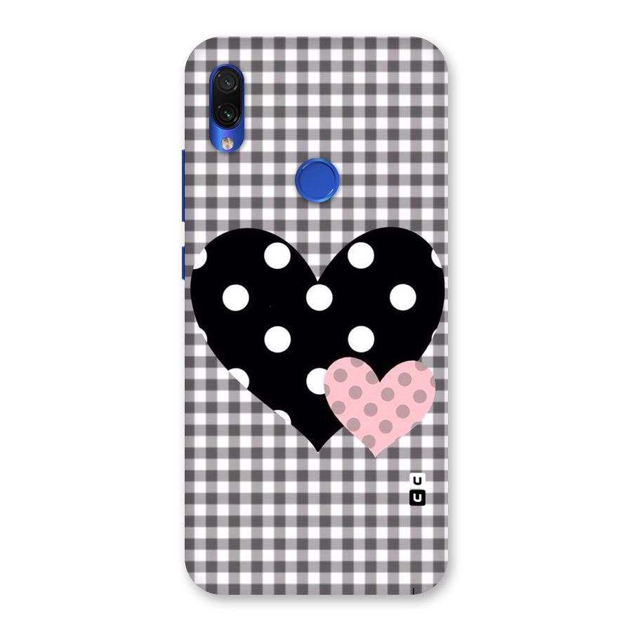 Polka Check Hearts Back Case for Redmi Note 7S