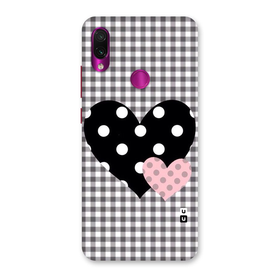 Polka Check Hearts Back Case for Redmi Note 7 Pro