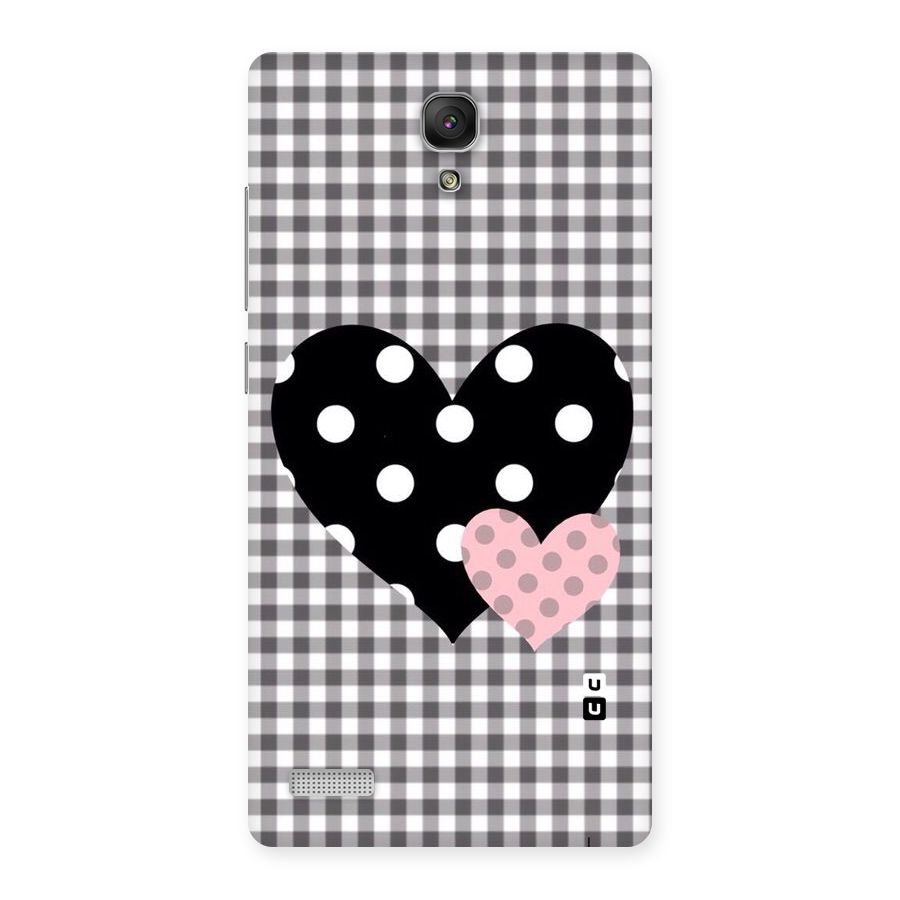 Polka Check Hearts Back Case for Redmi Note Prime