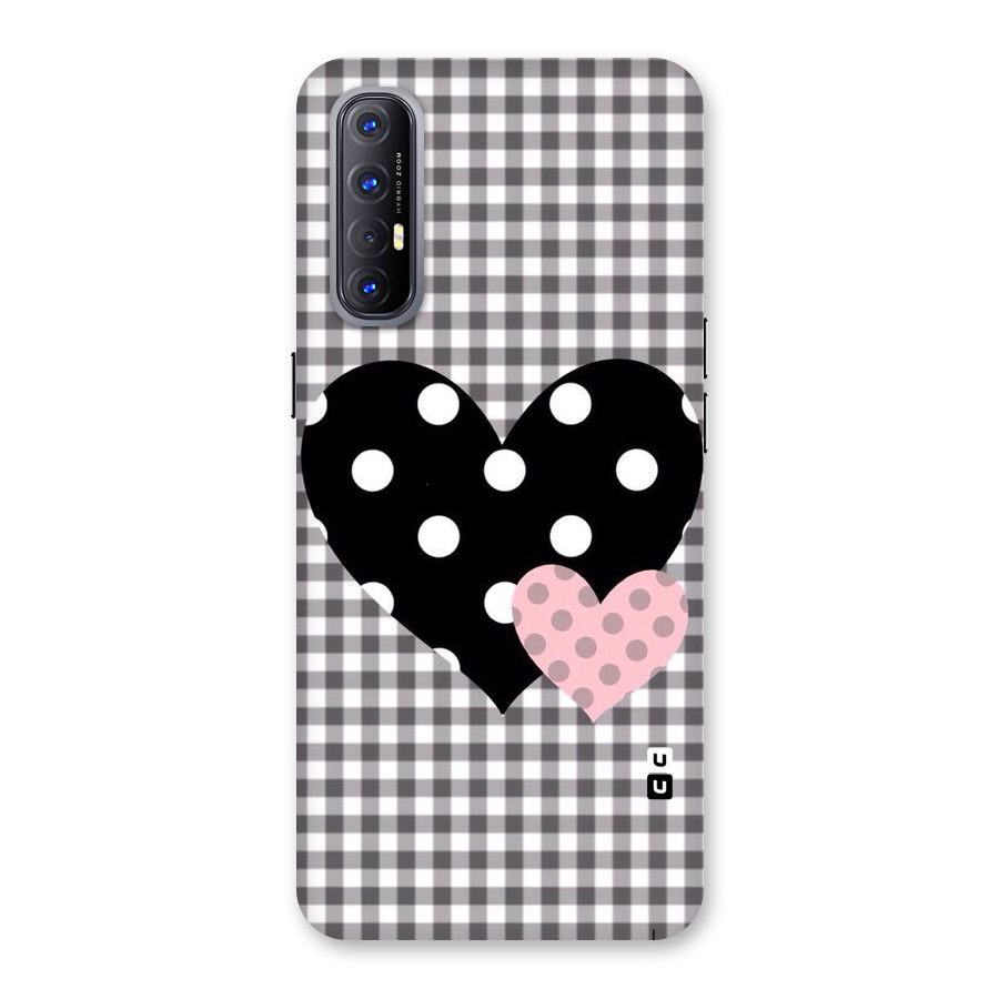 Polka Check Hearts Back Case for Reno3 Pro