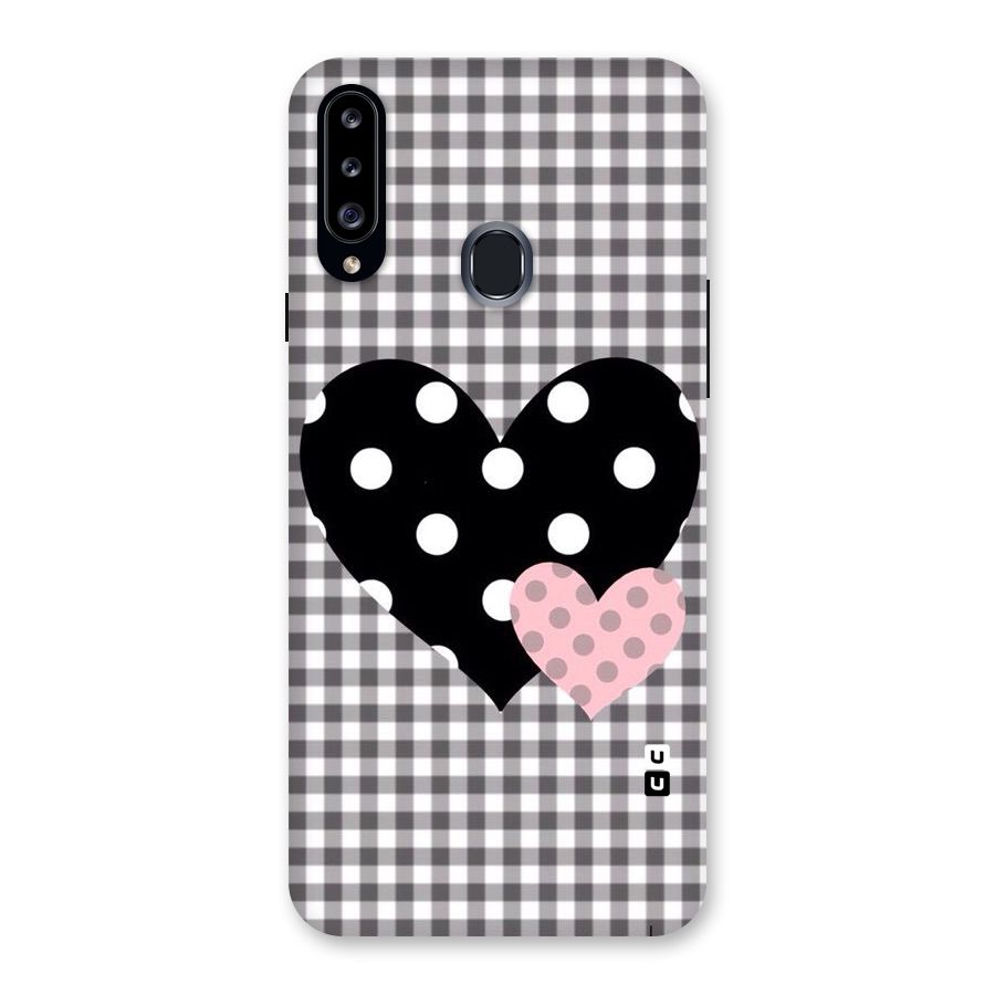 Polka Check Hearts Back Case for Samsung Galaxy A20s