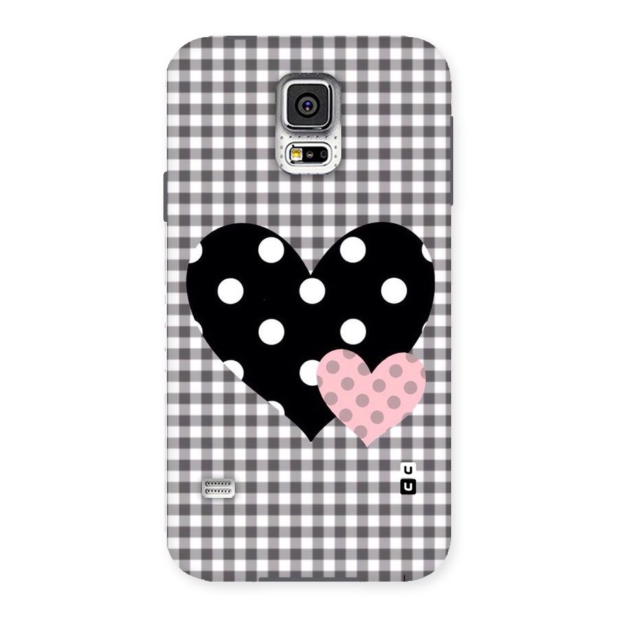 Polka Check Hearts Back Case for Samsung Galaxy S5