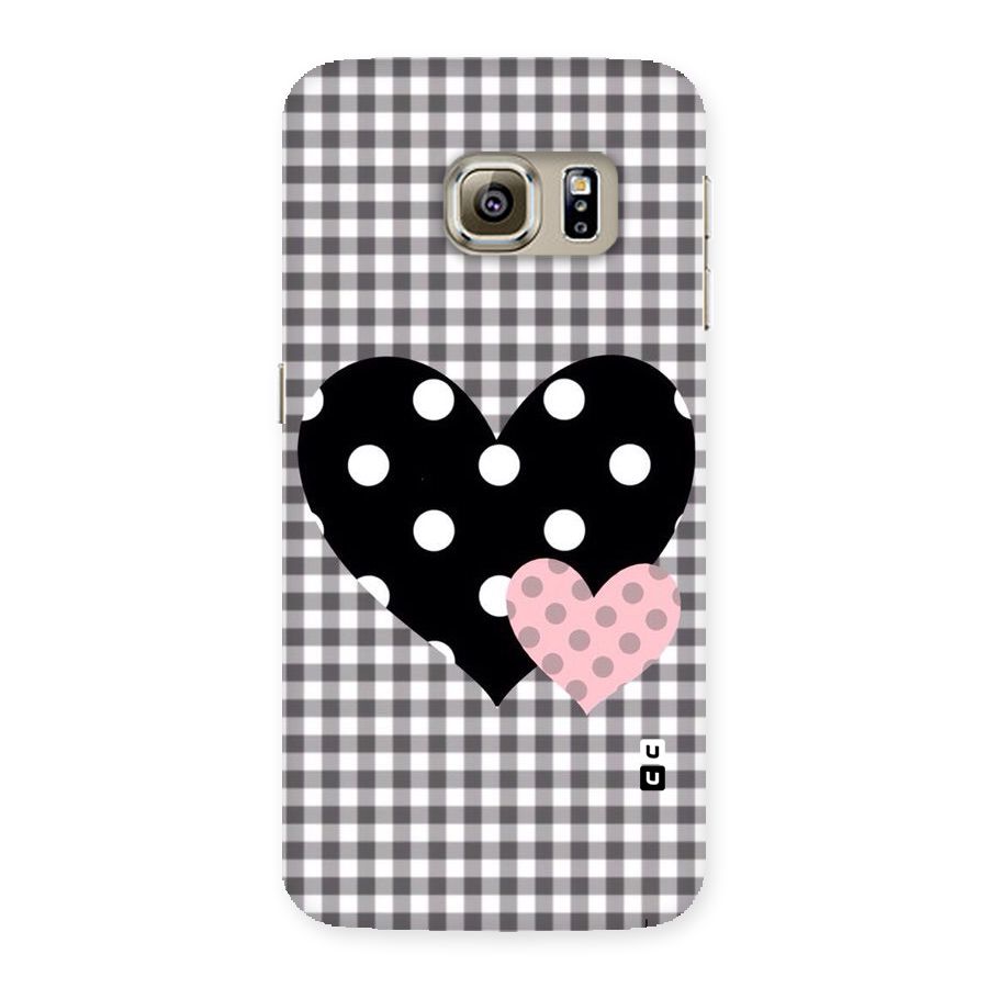 Polka Check Hearts Back Case for Samsung Galaxy S6 Edge