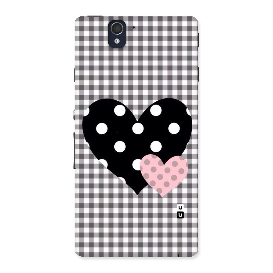 Polka Check Hearts Back Case for Sony Xperia Z