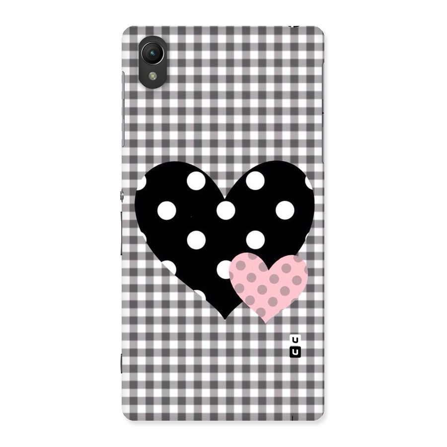 Polka Check Hearts Back Case for Sony Xperia Z2