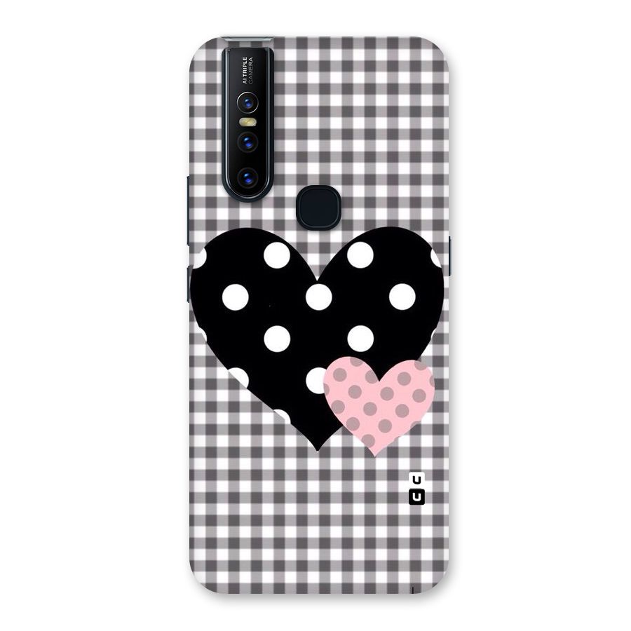 Polka Check Hearts Back Case for Vivo V15