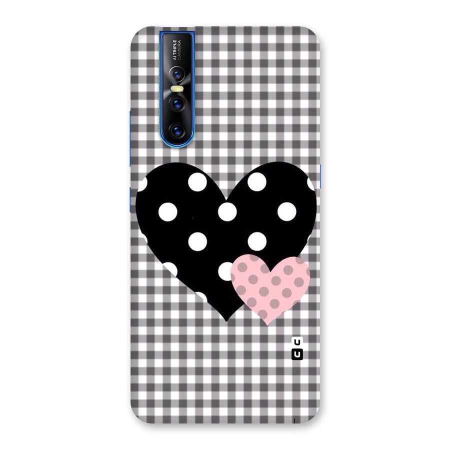Polka Check Hearts Back Case for Vivo V15 Pro