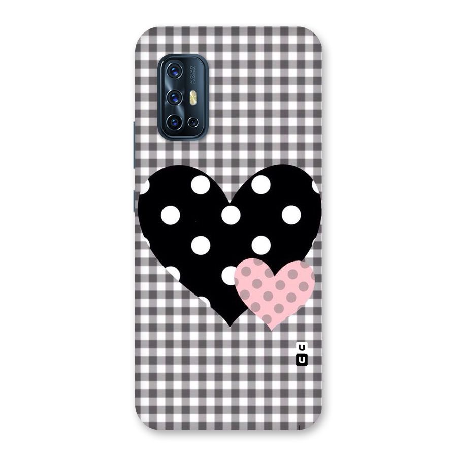 Polka Check Hearts Back Case for Vivo V17