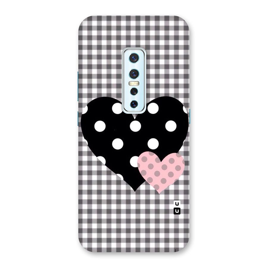 Polka Check Hearts Back Case for Vivo V17 Pro