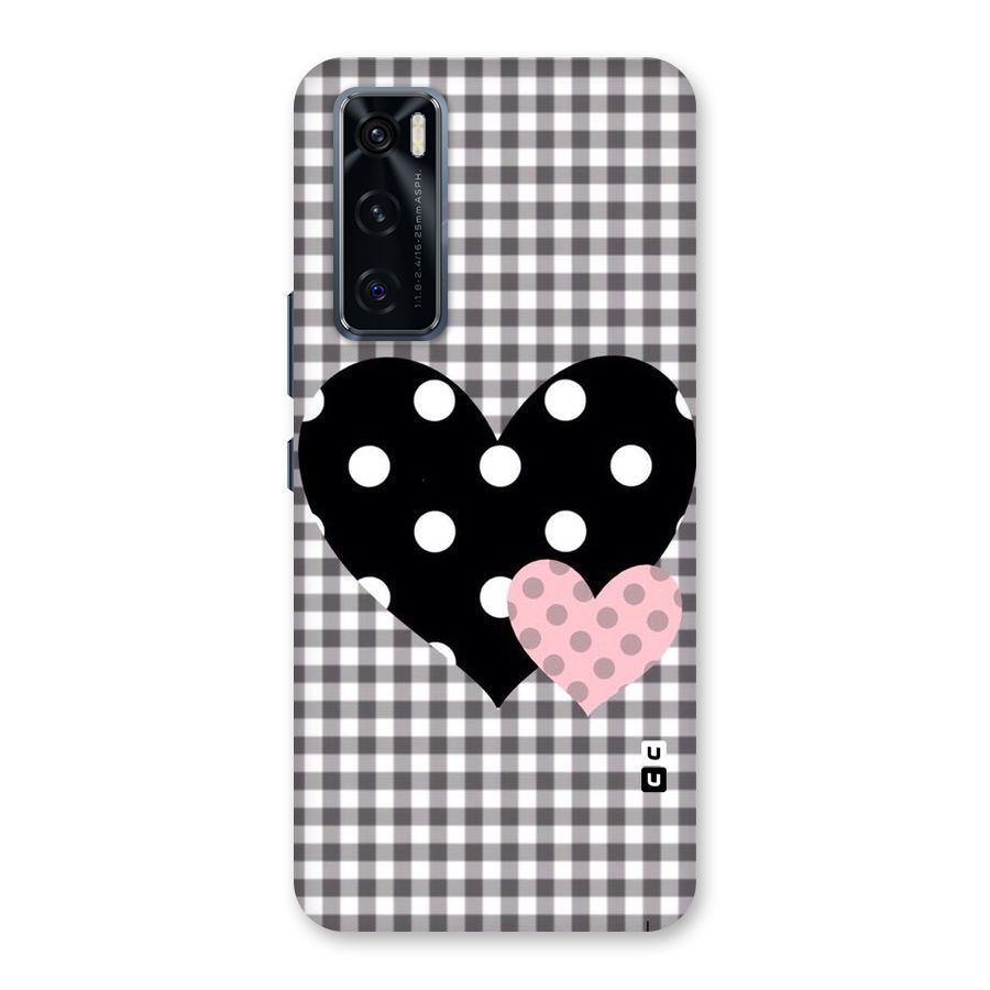 Polka Check Hearts Back Case for Vivo V20 SE
