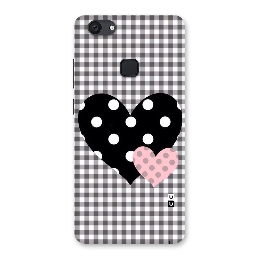 Polka Check Hearts Back Case for Vivo V7 Plus