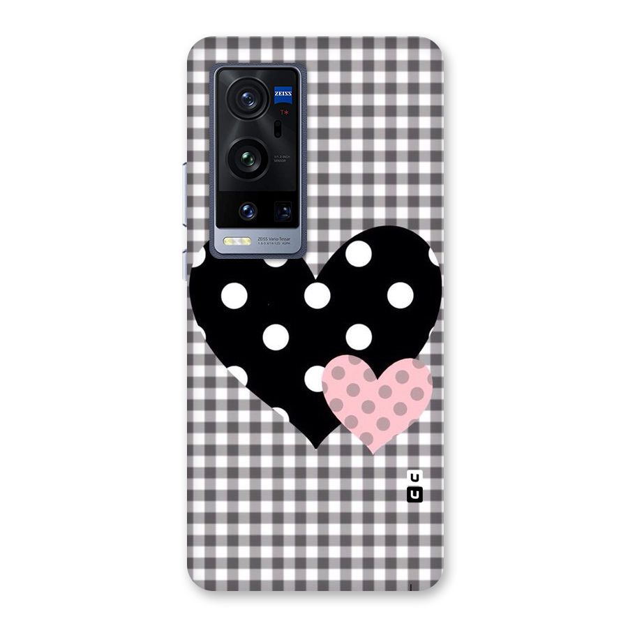 Polka Check Hearts Back Case for Vivo X60 Pro Plus