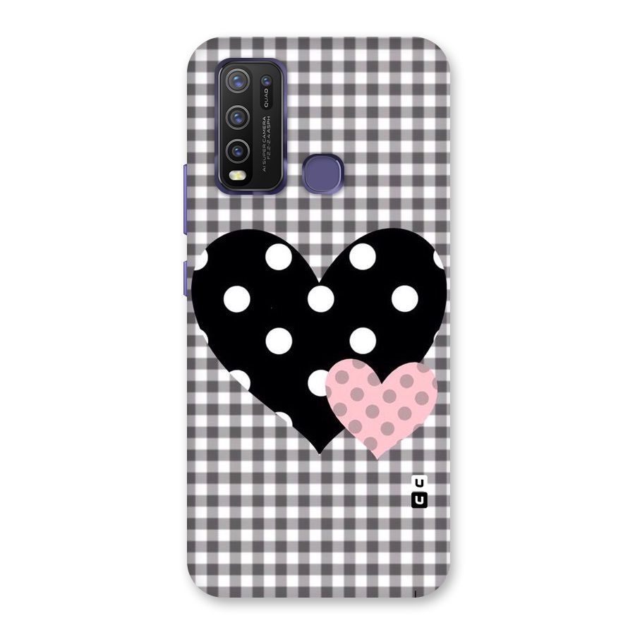 Polka Check Hearts Back Case for Vivo Y30