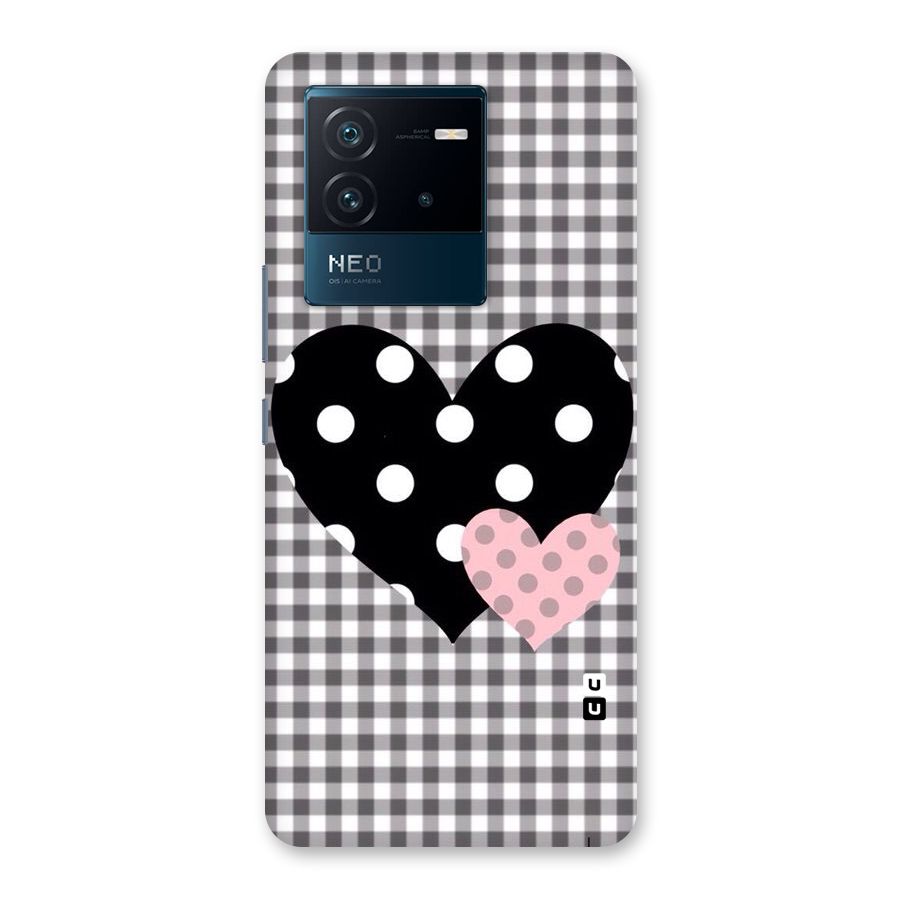 Polka Check Hearts Back Case for Vivo iQOO Neo 6 5G