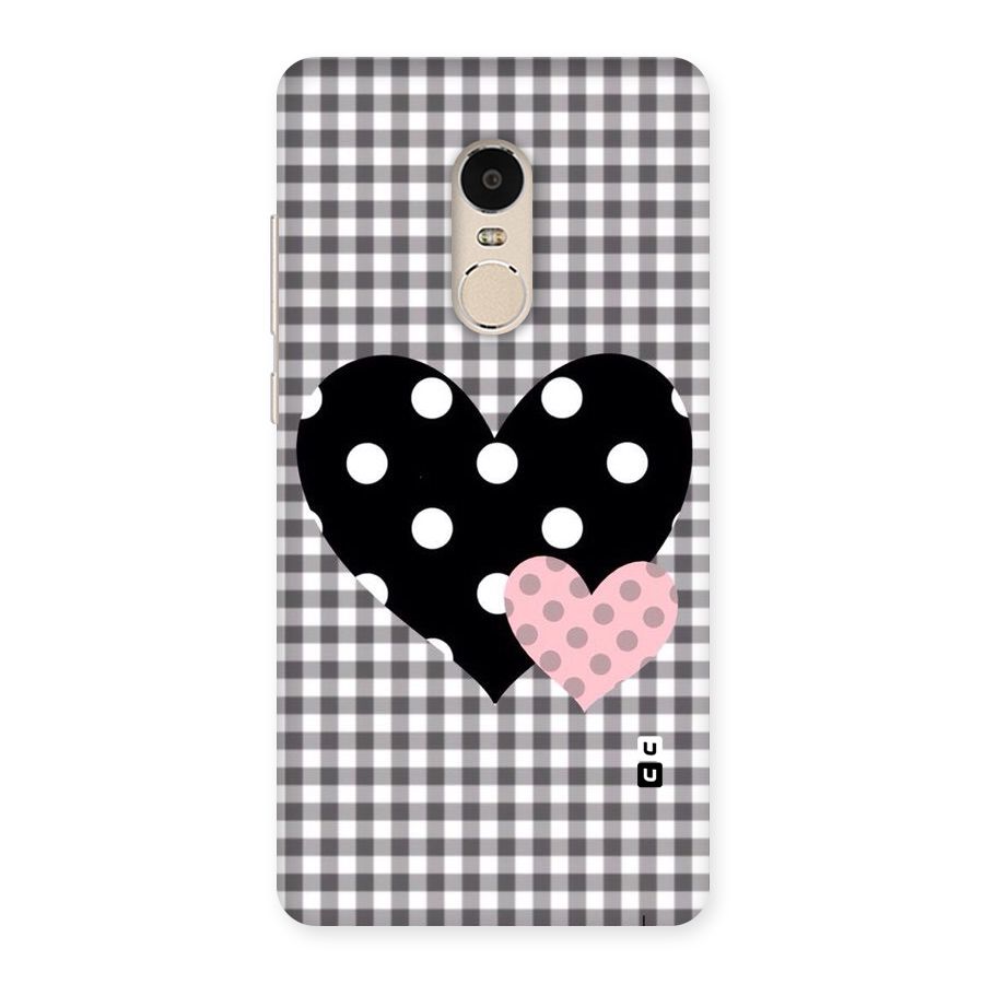 Polka Check Hearts Back Case for Xiaomi Redmi Note 4