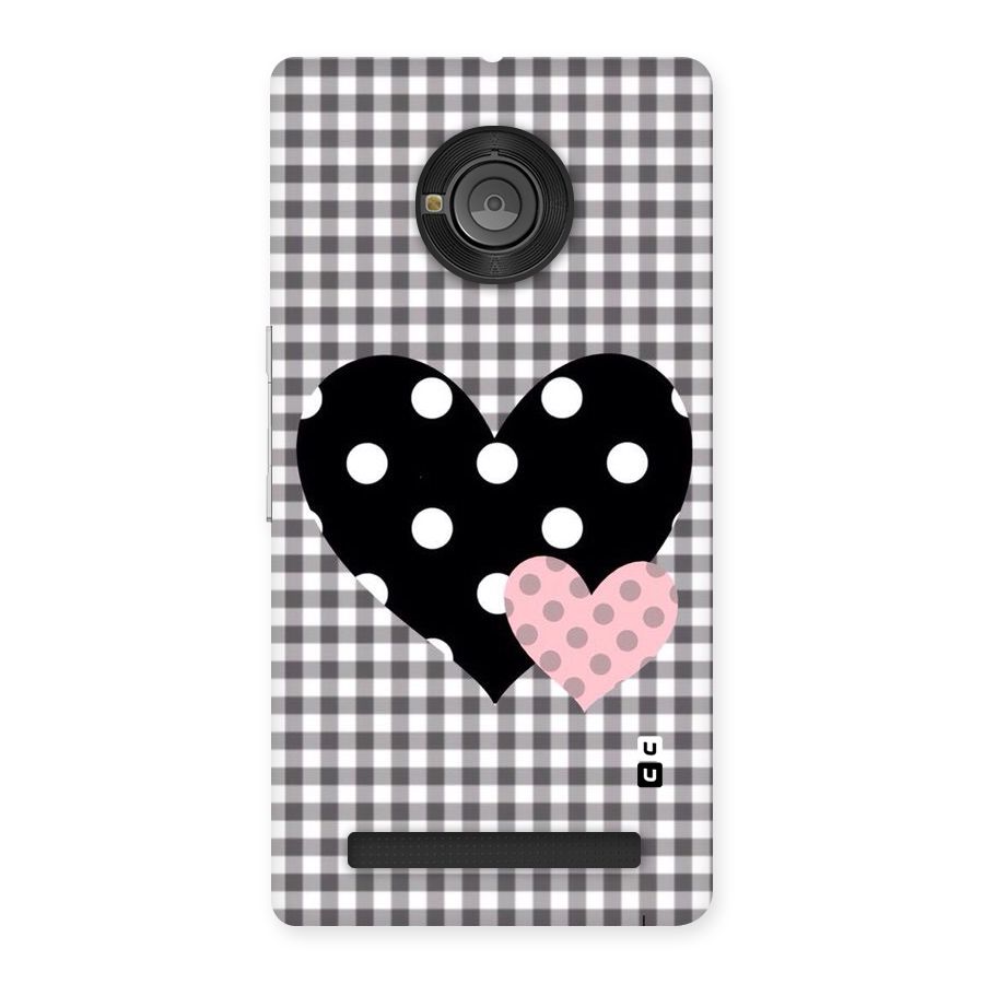 Polka Check Hearts Back Case for Yu Yunique