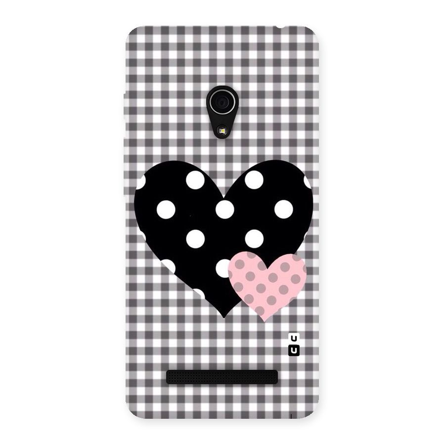 Polka Check Hearts Back Case for Zenfone 5