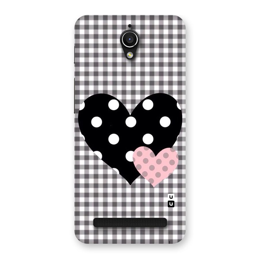 Polka Check Hearts Back Case for Zenfone Go