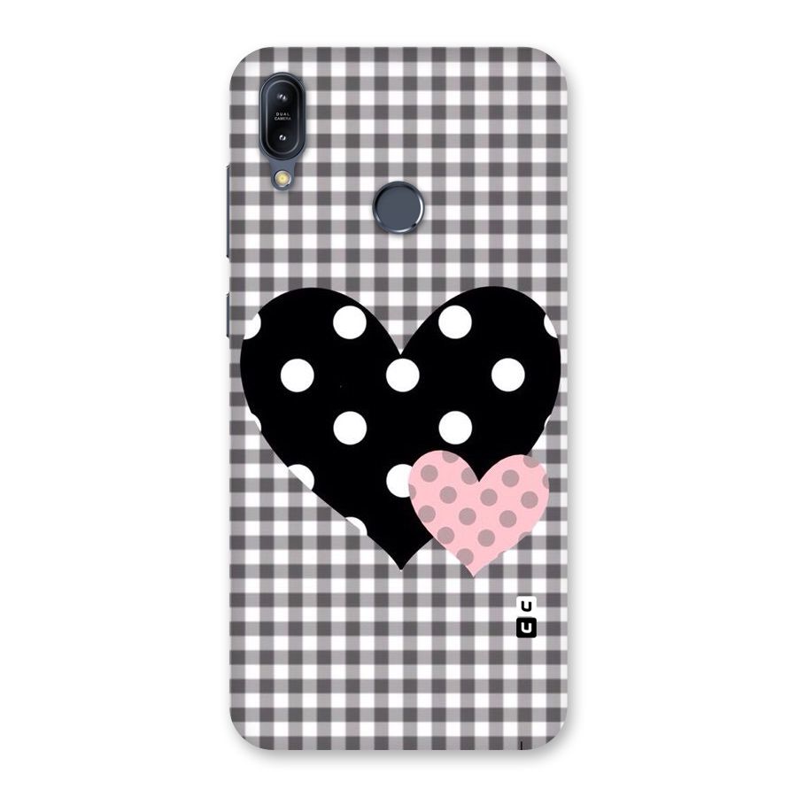 Polka Check Hearts Back Case for Zenfone Max M2