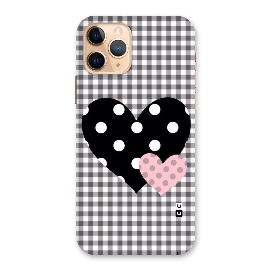 Polka Check Hearts Back Case for iPhone 11 Pro