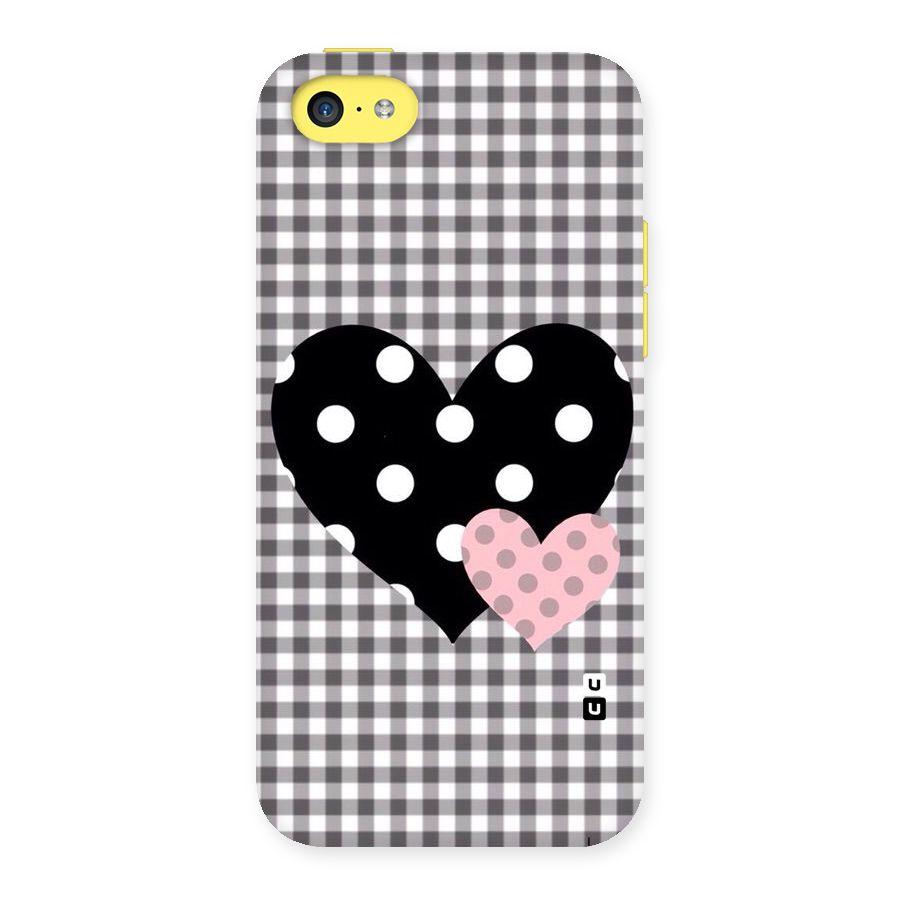 Polka Check Hearts Back Case for iPhone 5C