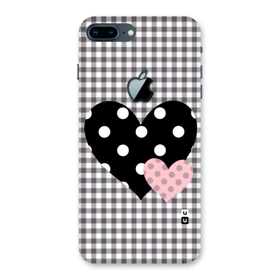 Polka Check Hearts Back Case for iPhone 7 Plus Apple Cut