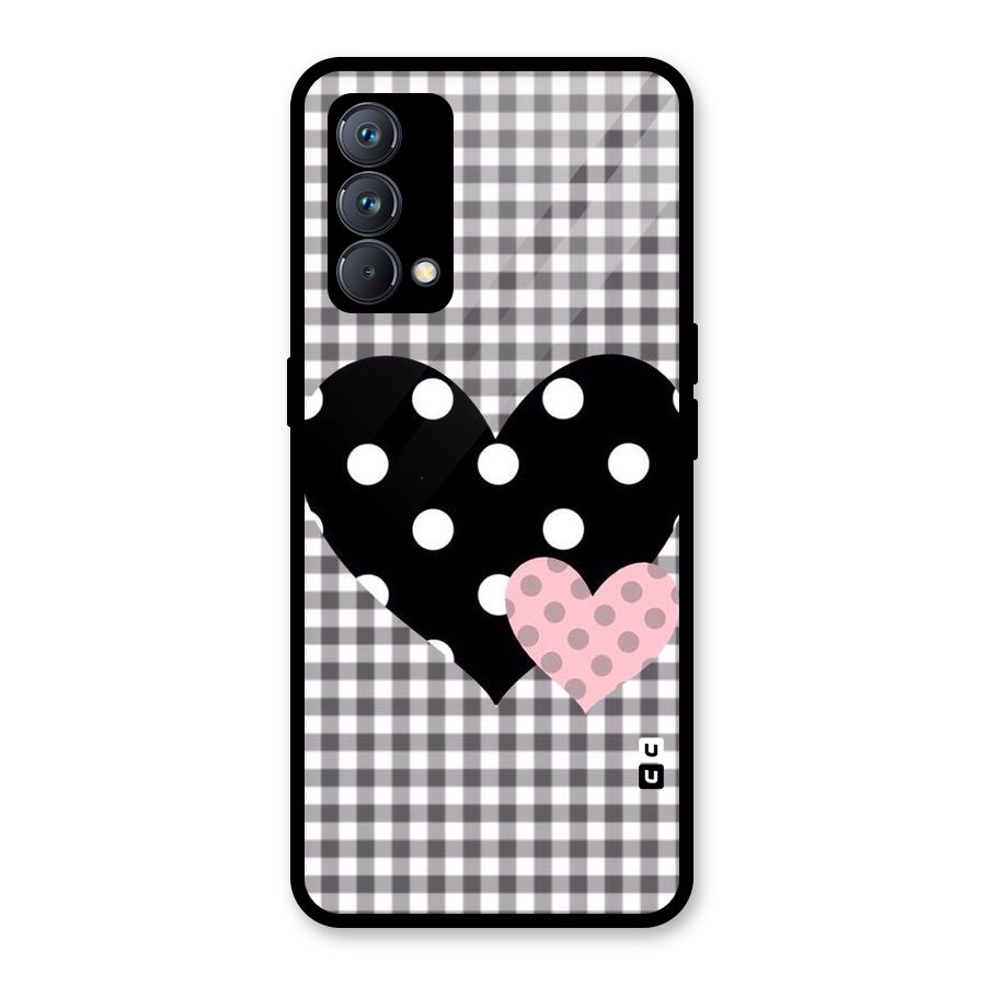 Polka Check Hearts Glass Back Case for Realme GT Master Edition
