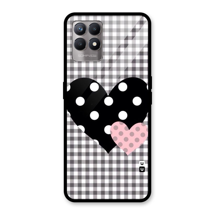 Polka Check Hearts Glass Back Case for Realme Narzo 50