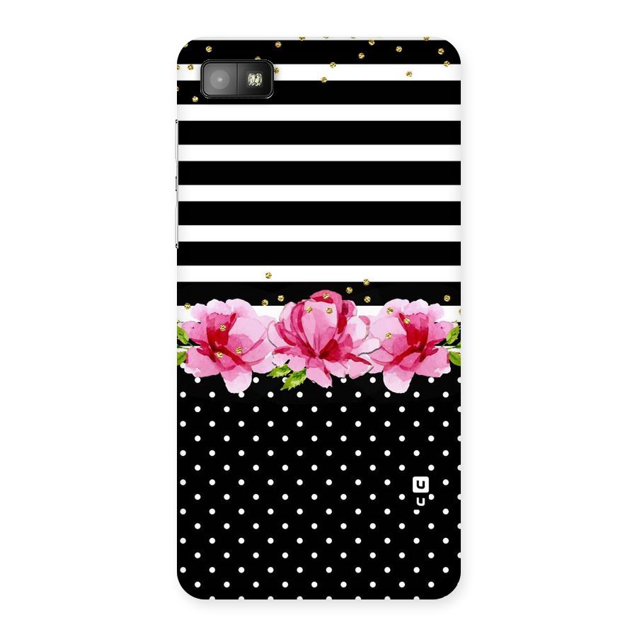 Polka Floral Stripes Back Case for Blackberry Z10