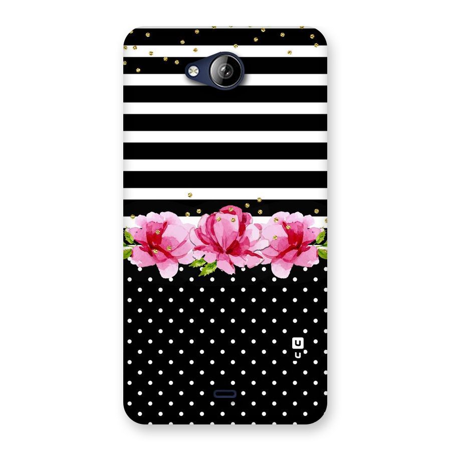 Polka Floral Stripes Back Case for Canvas Play Q355