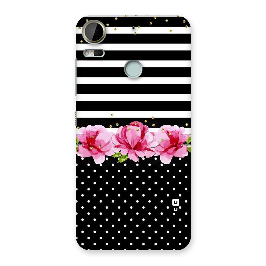 Polka Floral Stripes Back Case for Desire 10 Pro