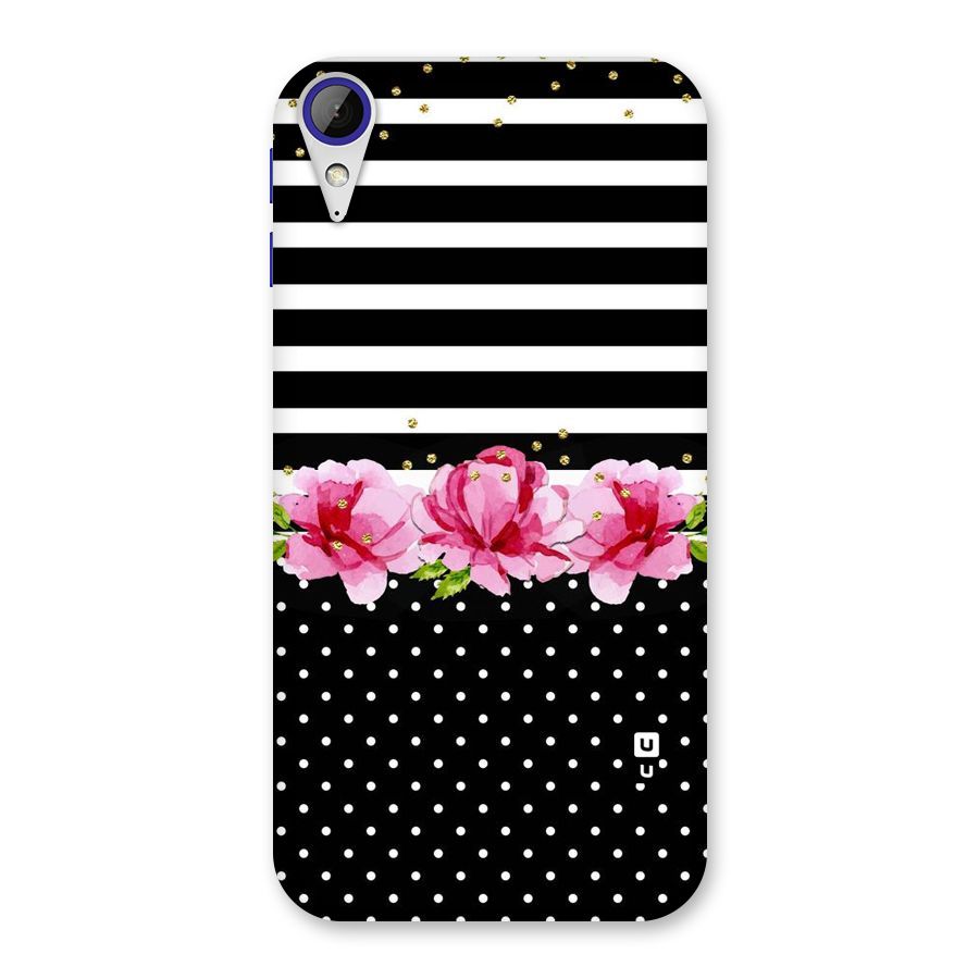 Polka Floral Stripes Back Case for Desire 830