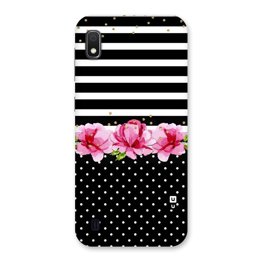 Polka Floral Stripes Back Case for Galaxy A10