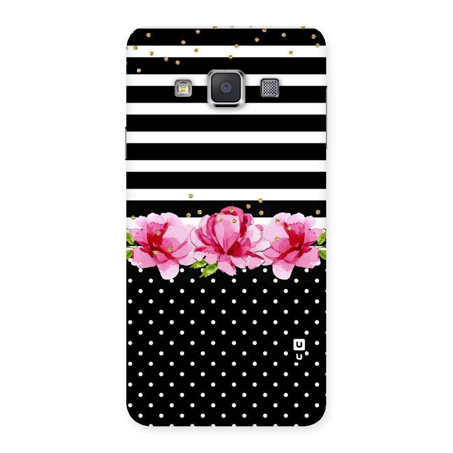 Polka Floral Stripes Back Case for Galaxy A3