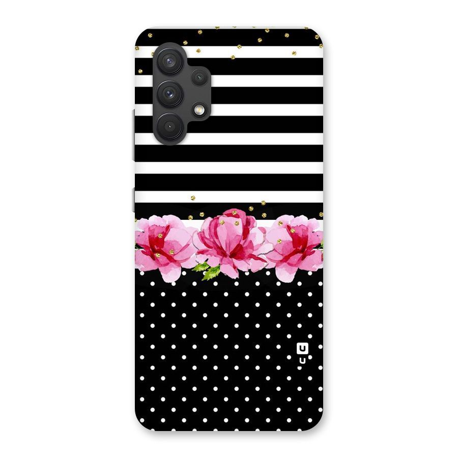 Polka Floral Stripes Back Case for Galaxy A32