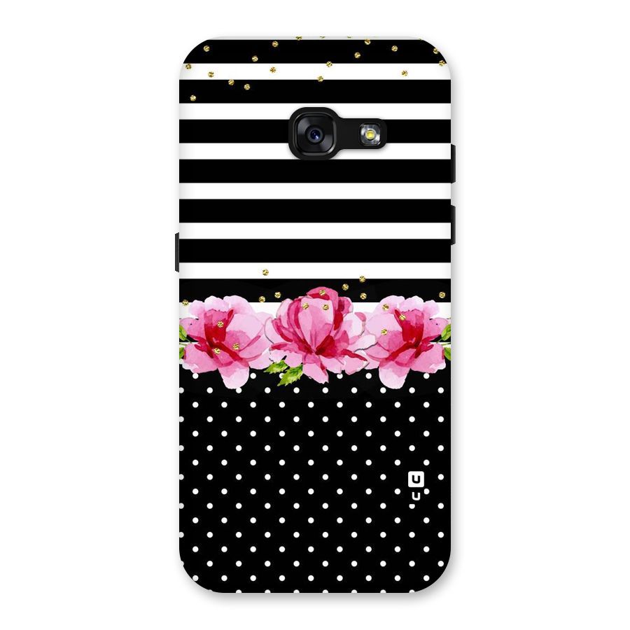 Polka Floral Stripes Back Case for Galaxy A3 (2017)