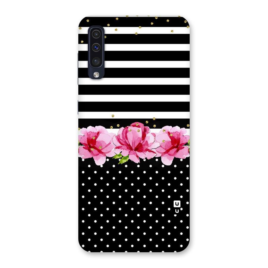Polka Floral Stripes Back Case for Galaxy A50