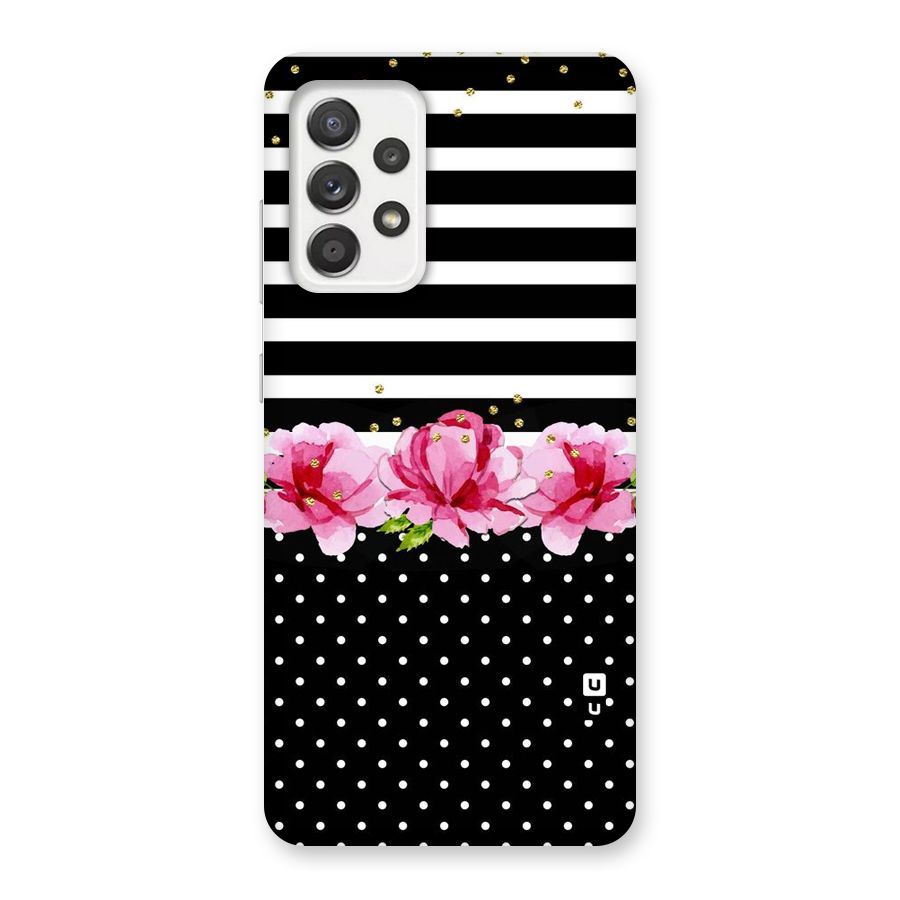 Polka Floral Stripes Back Case for Galaxy A52
