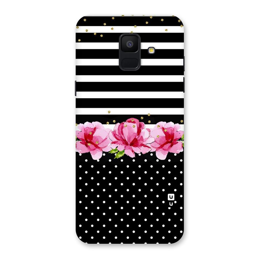 Polka Floral Stripes Back Case for Galaxy A6 (2018)