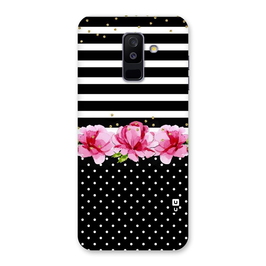 Polka Floral Stripes Back Case for Galaxy A6 Plus