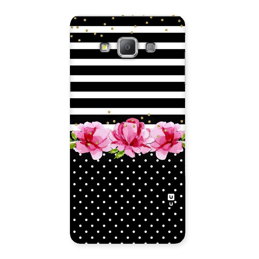 Polka Floral Stripes Back Case for Galaxy A7