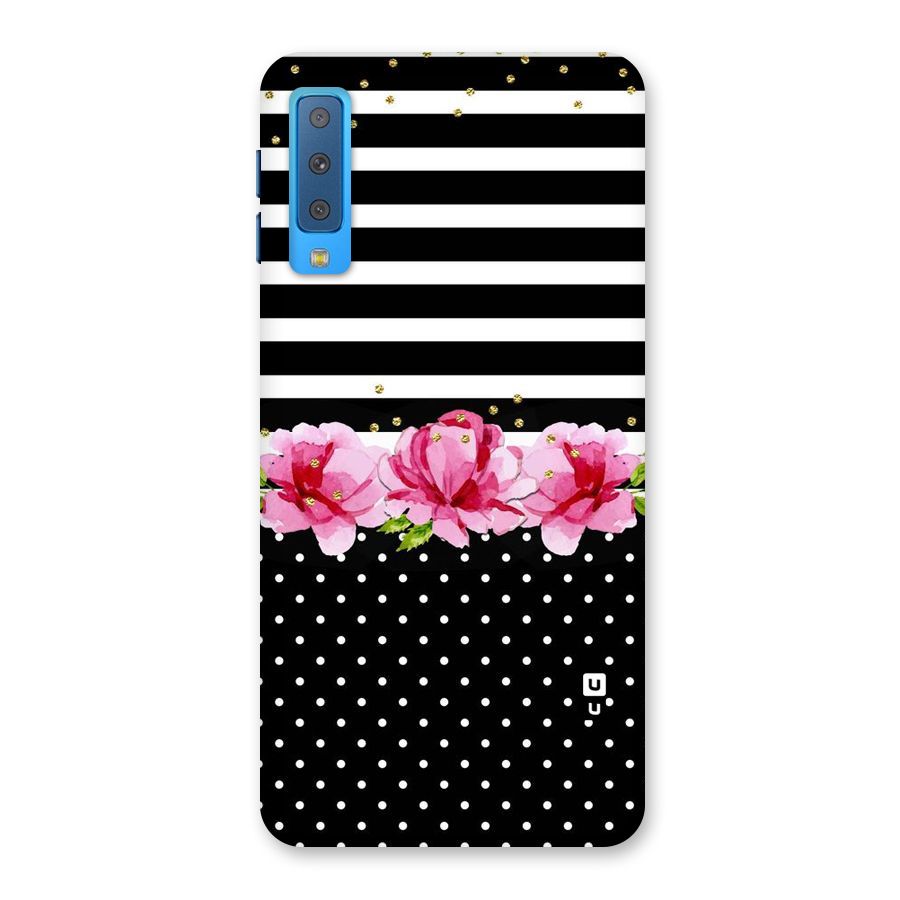 Polka Floral Stripes Back Case for Galaxy A7 (2018)