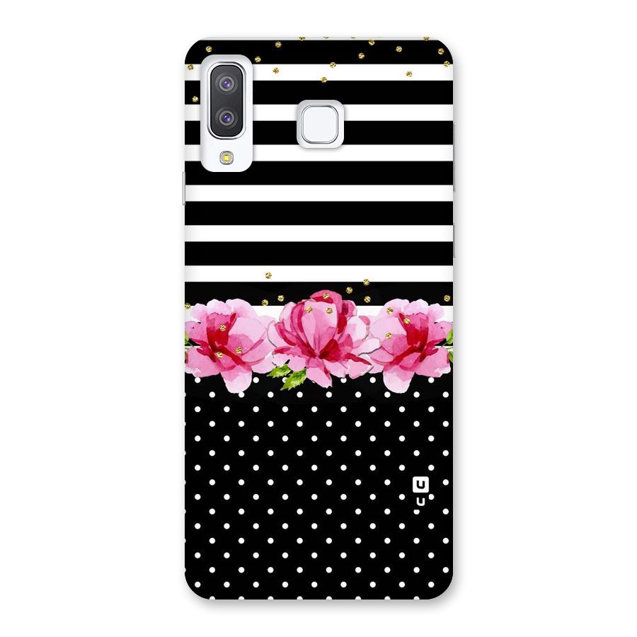 Polka Floral Stripes Back Case for Galaxy A8 Star