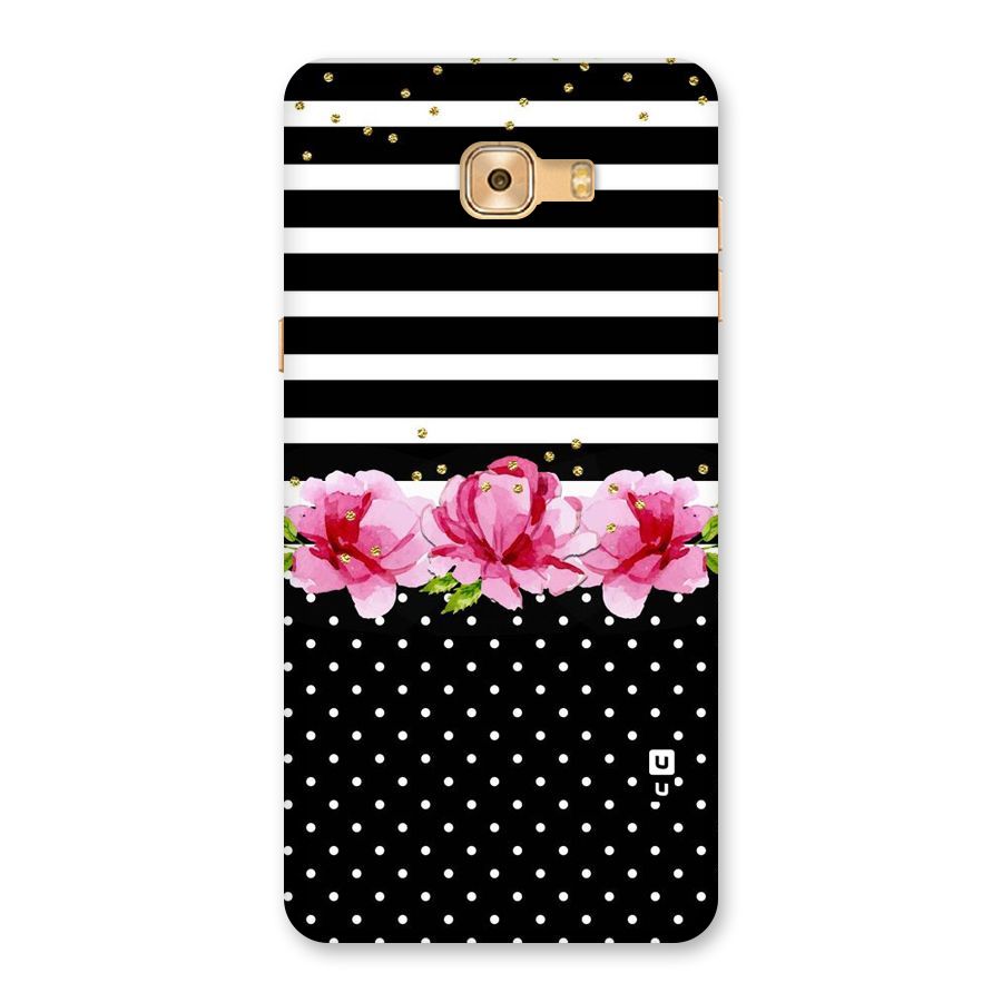 Polka Floral Stripes Back Case for Galaxy C9 Pro