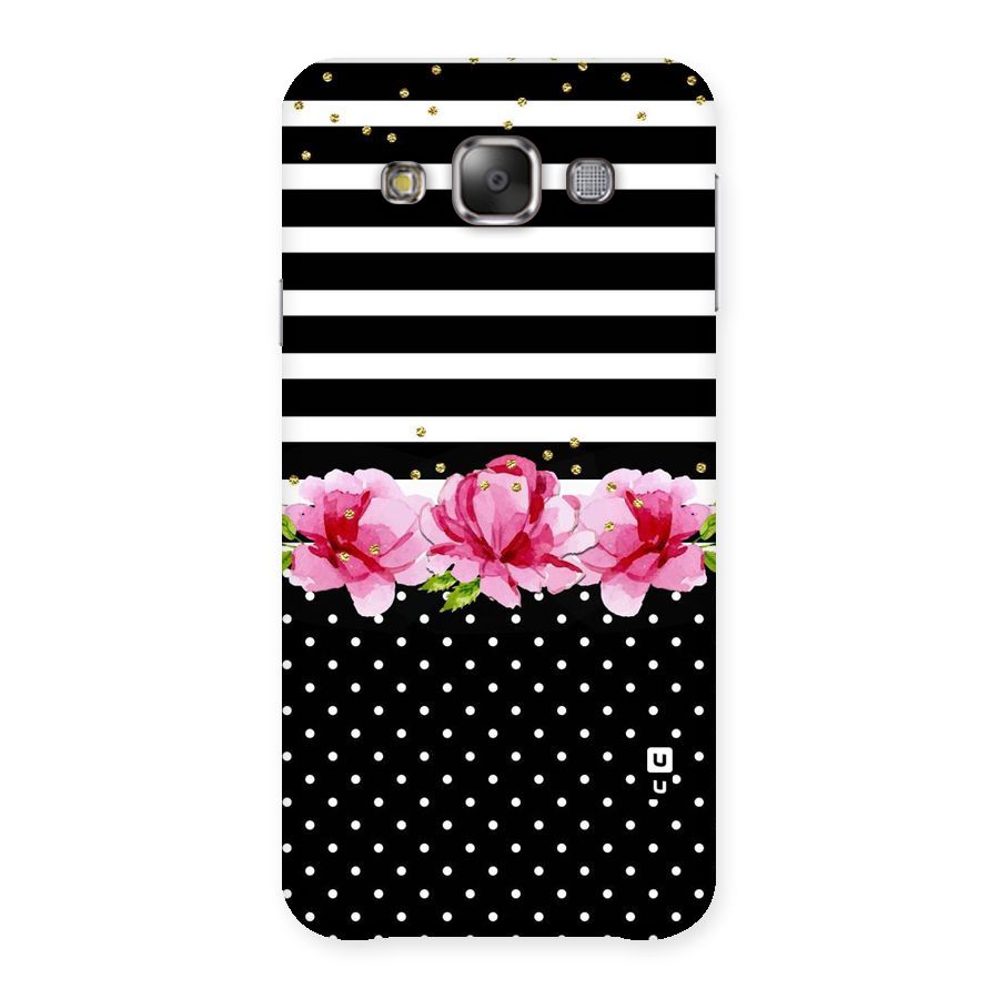 Polka Floral Stripes Back Case for Galaxy E7